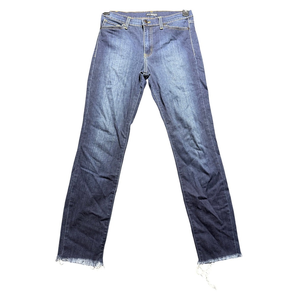 a.n. designs Skinny‎ Jeans Women Size 8 Blue Excellent Raw Hem Mid Rise